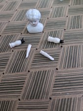 German Minature China Head Doll Parts, head, arms, legs