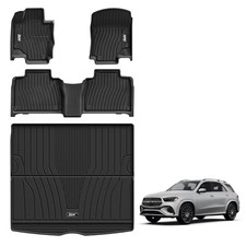 3W Floor Mats  Cargo Liner for Benz GLE 2020-2026, TPE All Weather Custom Fit