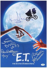 E.T. The Extra Terrestrial Cast Autographed 12x18 Movie Poster Exact Proof ACOA