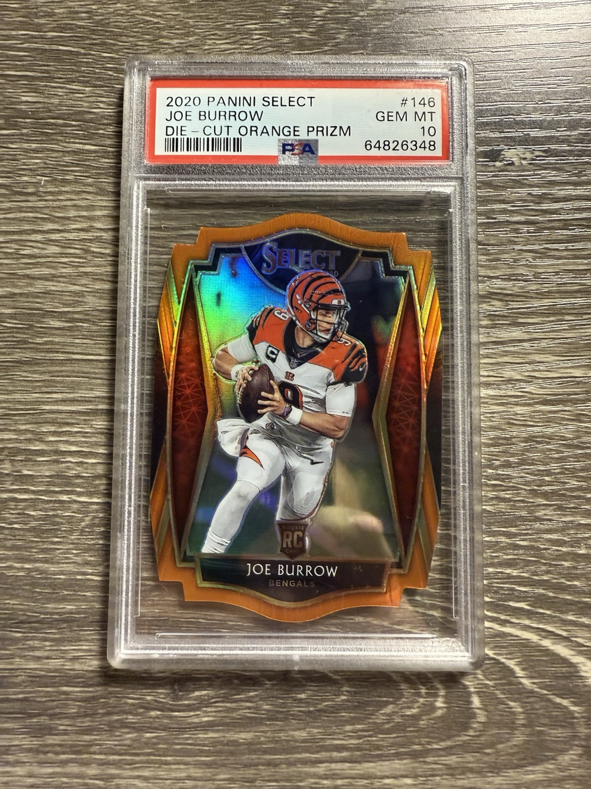 JOE BURROW 2020 Panini Select ROOKIE ORANGE DIE CUT PREMIER LEVEL PSA 10 Gem