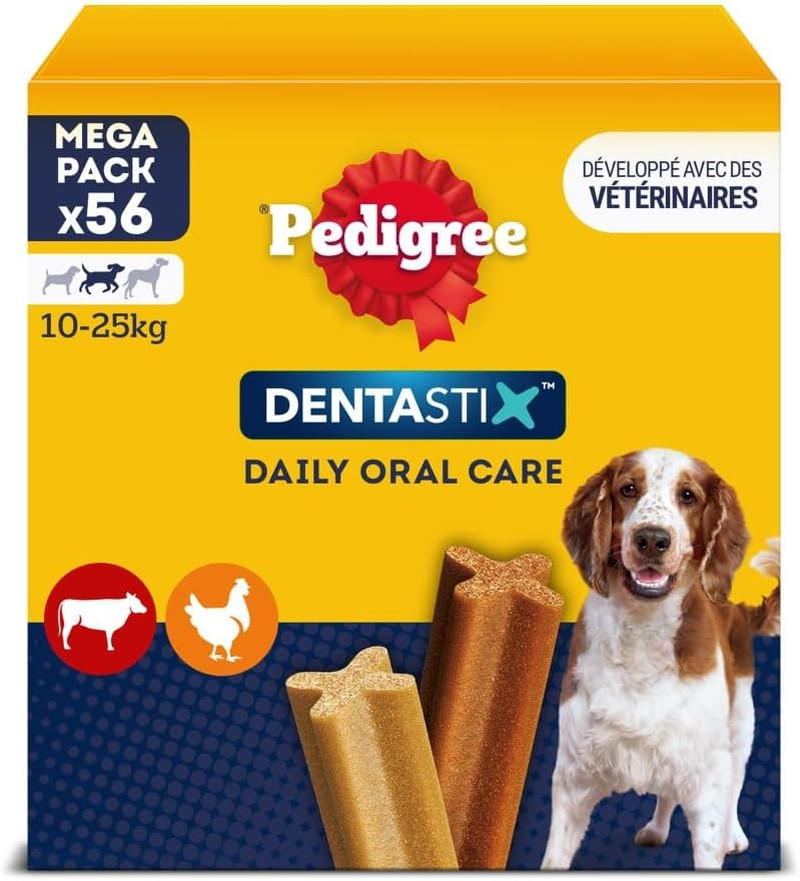 DENTASTIX 56 Bâtonnets pour Chien Moyen 10-25Kg : Le Rituel Plaisir et Santé au Quotidien