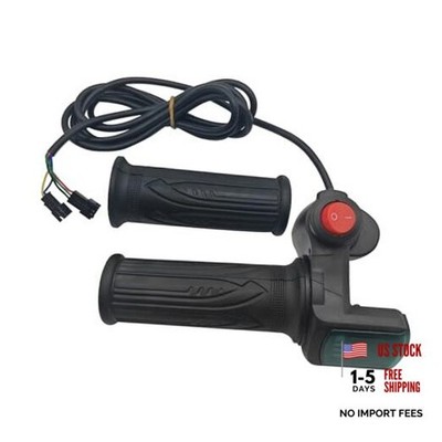 1 Pair E-Bike Throttle Grip with LCD Battery Voltage Display, 48v Electric