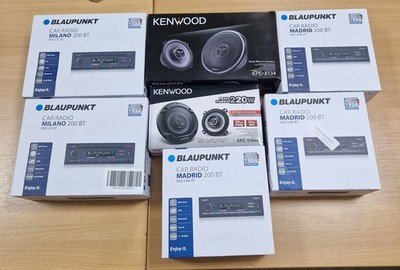 Job Lot 8x Car Audio Systems Speakers Blaupunkt & Kenwood Resale Bundle RRP £733
