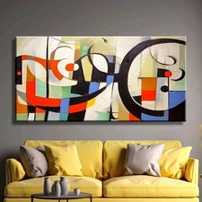 Miro  Gemälde  Abstrakt Malerei Kunst Modern Handgemalt 