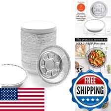 Spare Essentials (55 Pack) 7" Round Foil Pans Lids - Small Aluminum Pans