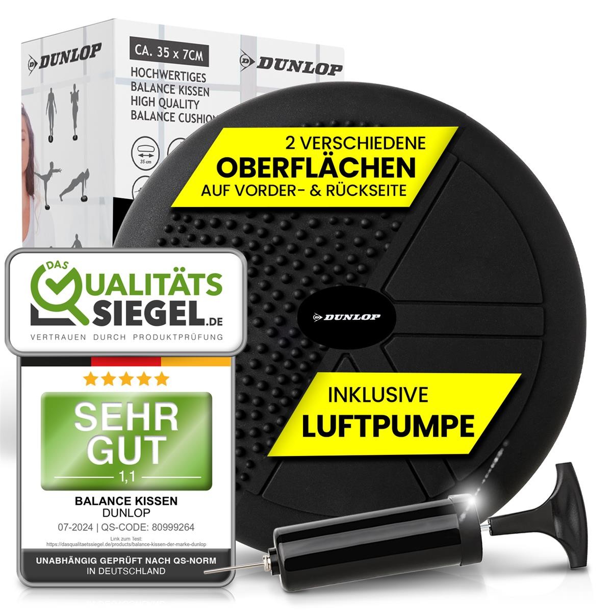 Balancekissen Balance Ball Massage Sitzkissen Luftkissen Sitzhilfe Board DUNLOP