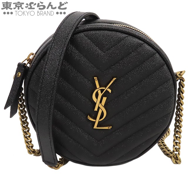 SAINT LAURENT Borsa a tracolla rotonda con catena in vinile bg20139