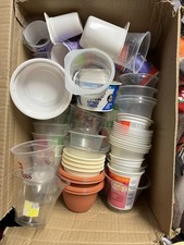 100 Empty plastic Yoghurt, Jelly, Dessert Tubs Pots for arts and crafts