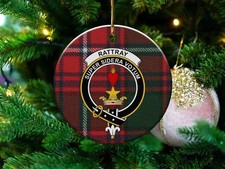 Rattray Clan Scottish Tartan Crest Ceramic Ornament