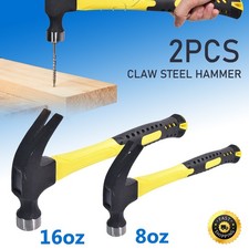2PCS 8oz 16oz Claw Hammer Nail Remover DIY Carpenter Hammer Steel Forged Head UK