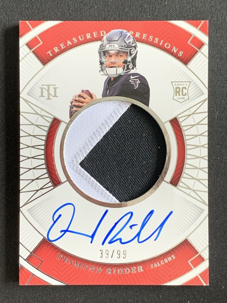 Desmond Ridder Panini National Treasures Rookie Treasured Impressions Relic Autograph #DRI Base