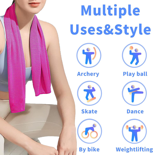 Pack Cooling Towel (40"X12"), Soft Breathable Chilly Towel, Ice Towel, Microfibe - Picture 5 of 12