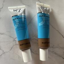 2x No7 HydraLuminous AquaRelease Skin Perfector Tinted Moisturizer DEEP 1 fl oz