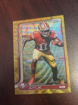 2025 topps chrome Brandon Aiyuk gold ray wave refractor /50