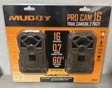 Muddy Outdoors Muddy Pro Cam 16 2 Pack 16mp Trail Game Cameras 60ft Range NEW !!