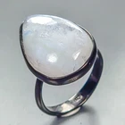 New Fashion 18 ct Natural Moonstone Ring 925 Sterling Silver Size 8 /R454819