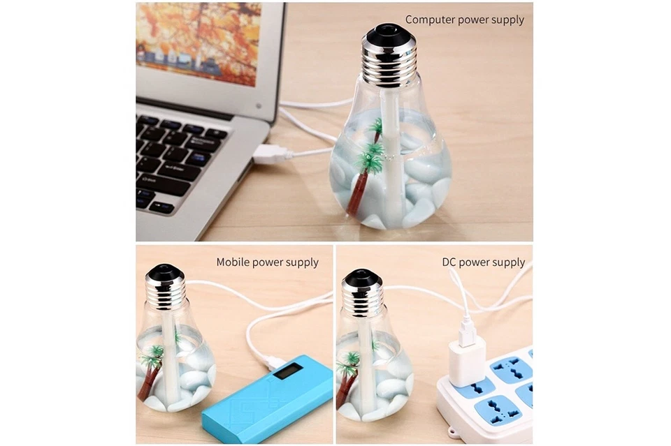 Diffusore Aromi Lampadina Led Profumatore Ambiente Lampada Bulbo Trasparente - Immagine 4 di 4