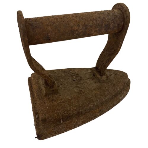 Antique J&J Siddons No 4 Flat Iron West Bromwich Doorstop Rusty Metal Prop Old - Picture 1 of 6