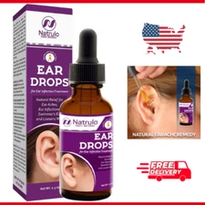 Natrulo Natural Ear Drops for Ear Infection Treatment - Homeopathic, Herbal