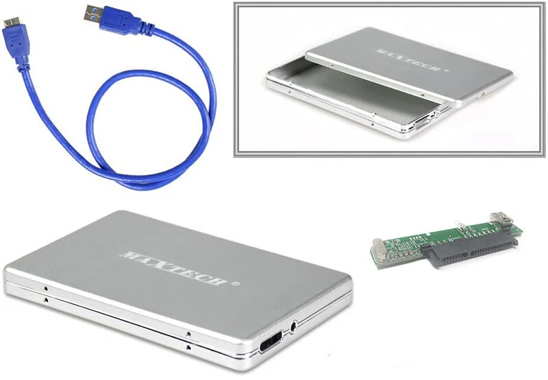 MAXTECH Box esterno per hard disk sata 2,5 hdd ssd usb 3.0 custodia esterna
