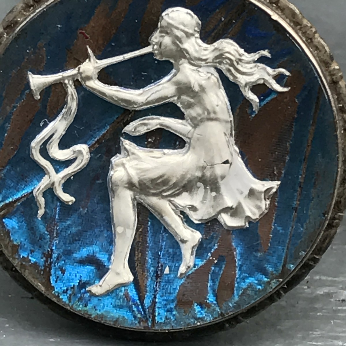 Vintage Butterfly Wing Brooch Winged Female Sterling Silver