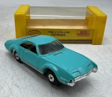 Aurora 1379 Tjet Thunderjet Ho Slot Car Turquoise '67 Oldsmobile Toronado w/ Box