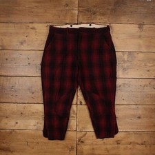 Vintage Wool Pants Trousers 38x26 70s Talon Zipper Buffallo Plaid Unisex Red