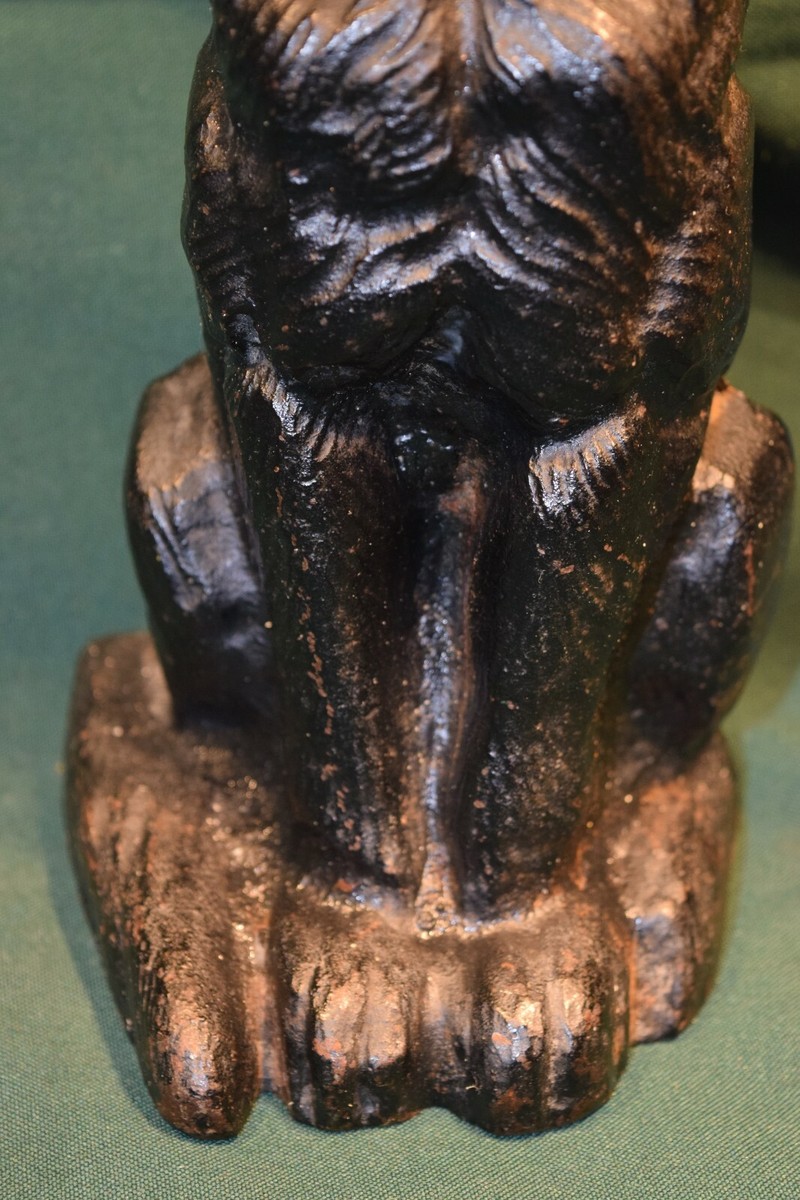 Antique 1920s NATIONAL FOUNDRY Cast Iron Black Cat Doorstop 9