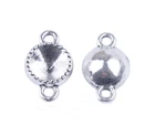 40PCS Tibetan Silver 8mm Rivoli Twisted Round Settings Links FC12388