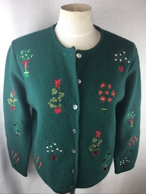 Ugly Christmas Sweater: vintage look -Karen Scott- Unisex blue background acrylic longsleeve 