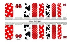 Minnie Disney KIDS SIZED Nail polish strips / Nail Wraps / Nail Stickers