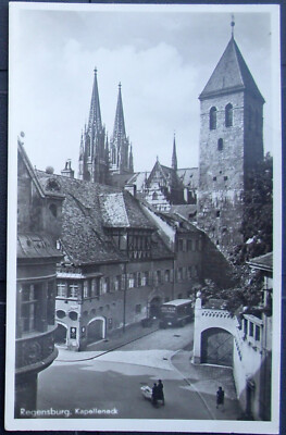 Regensburg um ~1930er: Kapelleneck Kinderwagen LKW Oldtimer Auto