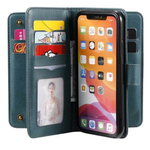 10 Card Holder Wallet Leather Case Cover For iPhone 11 Pro Max XS XR 6s 7 8 SE 2 - Picture 24 of 43