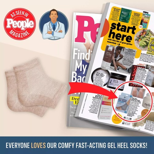 Moisturizing Heel Socks for Cracked Heel Treatment - 2 Pairs - Socks for Dry ... - 第 2/8 張圖片