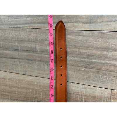 Isd & Taylor Brown Genuine Leather Belt Silver Buckle 5 Holes Size S - C3 Isd & Taylor Brown Genuine Leather Belt Silver Buckle 5  main image 3