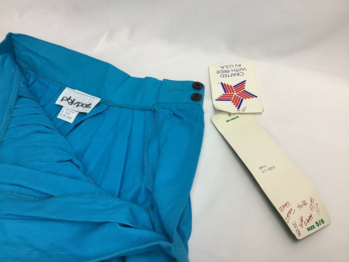 NOS PBJ Sport Blue Cotton Skirt Black Stripes Womens Size 5