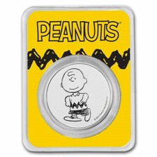 2021 Peanuts Charlie Brown 1 oz .999 Silver Coin Snoopy NEW! Tamper evident ART 108.99 per troy oz