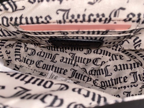 Borsa a tracolla Juicy Couture pelliccia nera Live Laugh Juicy nuova con etichetta - Foto 8 di 9