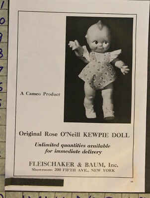 1946 ROSE O'NEIL KEWPIE PUPPE FLEISCHAKER BAUM MICKEY DISNEY STAFFELEI SPIELZEUG AD TJ32