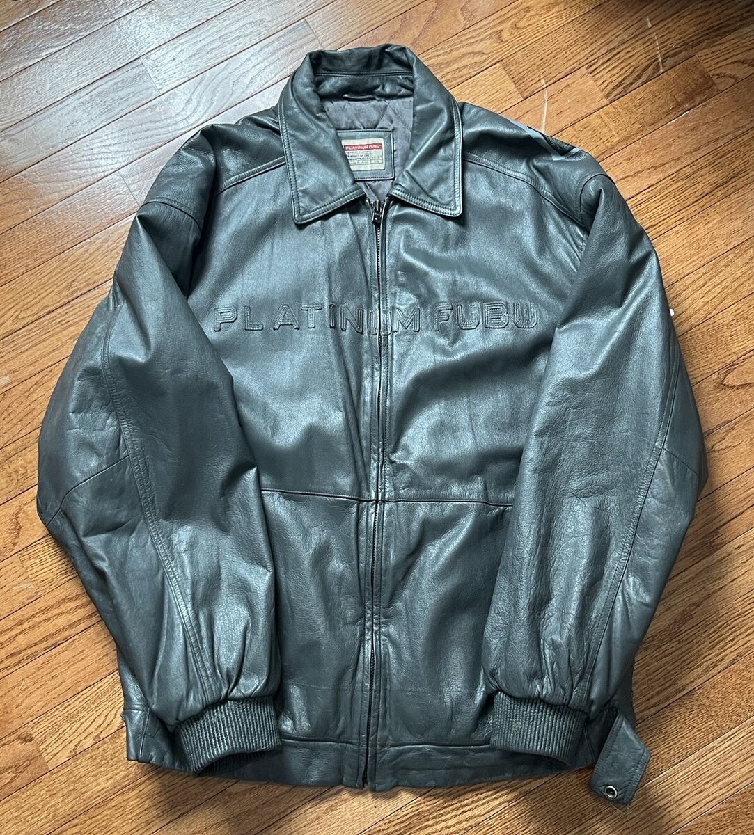 Vintage Platinum Fubu Fat Albert Leather Jacket Size XXL Vintage Platinum Fubu Fat Albert Leather Jacket Size XXL