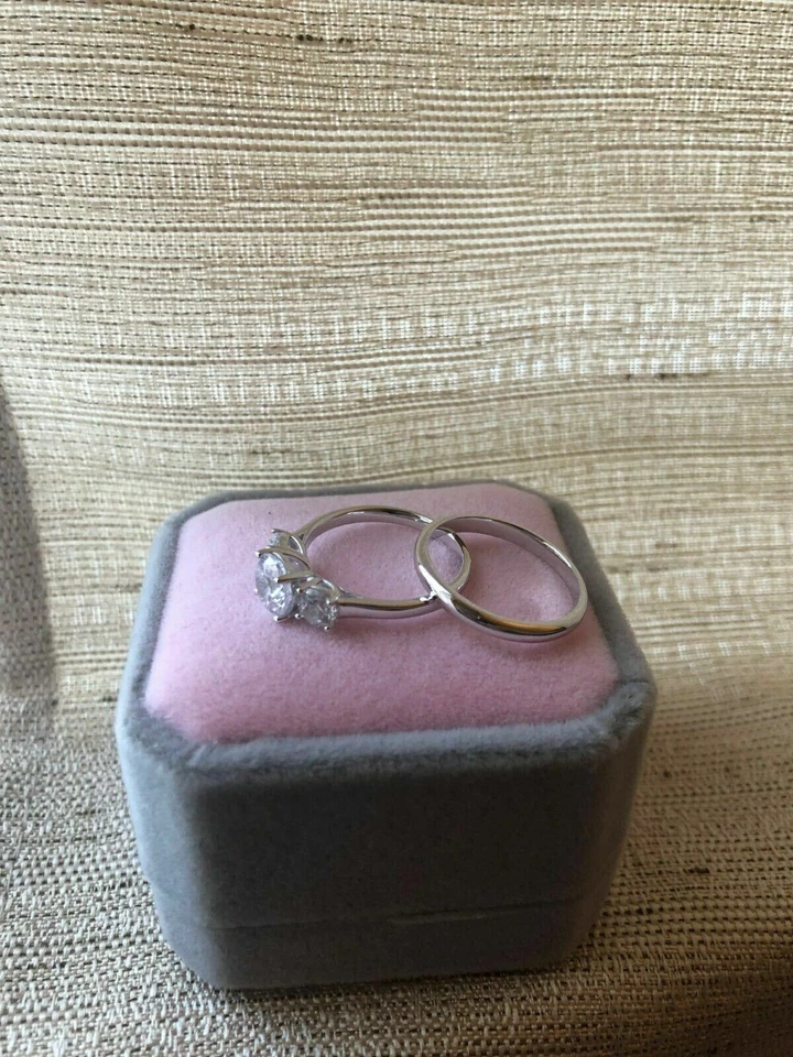 Помолвочное кольцо-солитер круглой огранки 2 карата белое золото 14 карат - Изображение 2 из 4