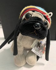 Doug The Pug Plush In Rastafarian Hat Dreadlocks New With Tags
