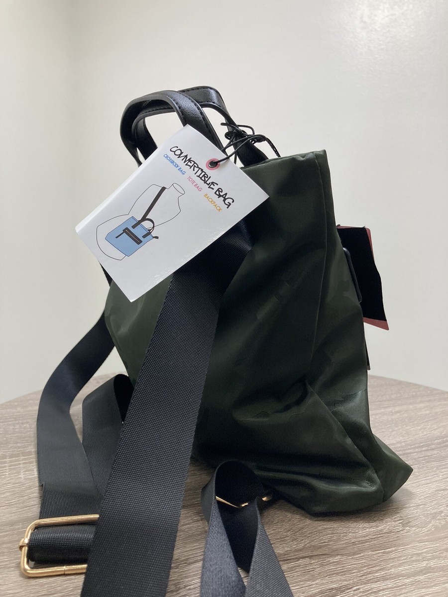 LIKE DREAMS Olive Camo Nylon Convertible Backpack | eBay display picture 3