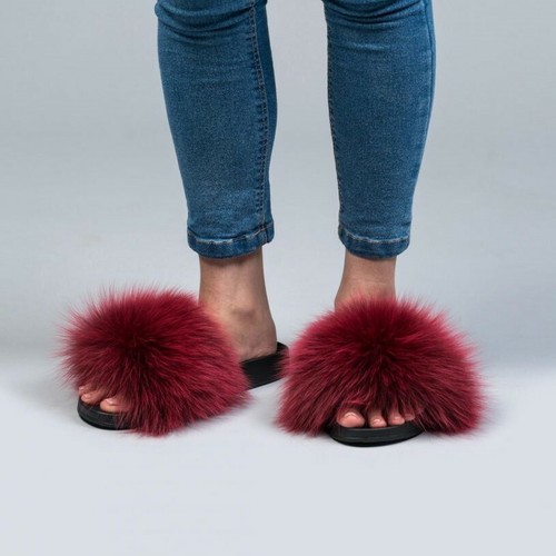 Faux Fur Slides Fuzzy Fluffy Slippers Flat Soft Sandals Open Toe - US Seller - Picture 18 of 32
