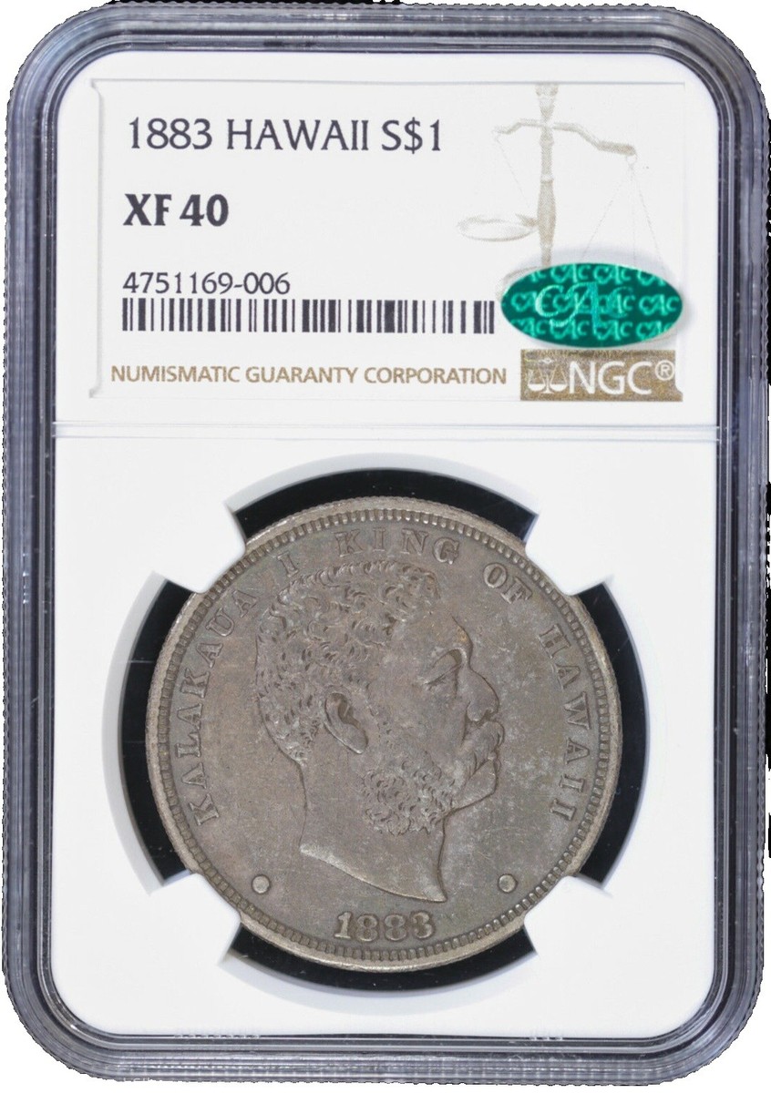 稀少な状態　ハワイ王国　カラカウア王　１/4ドル銀貨　1883 稀少な状態 ハワイ王国 カラカウア王 1/4ドル銀貨 1883 1883年 $1ハワイ