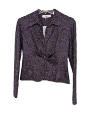 Valentino Italy Purple Lace Buttons Jacket, 8, NWT 1499