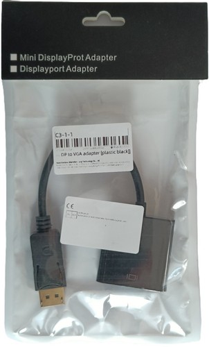 Adattatore da DisplayPort maschio a VGA femmina risoluzione 1080p, NERO - NUOVO - Imagen 3 de 5
