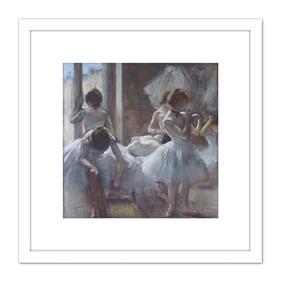 Edgar Degas Tänzer Gemälde quadratisch gerahmt Wandkunst 8 x 8 Zoll