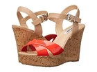 NEW DUNE LONDON RED BEIGE WEDGE PLATFORM SANDALS SIZE 8 39 $110