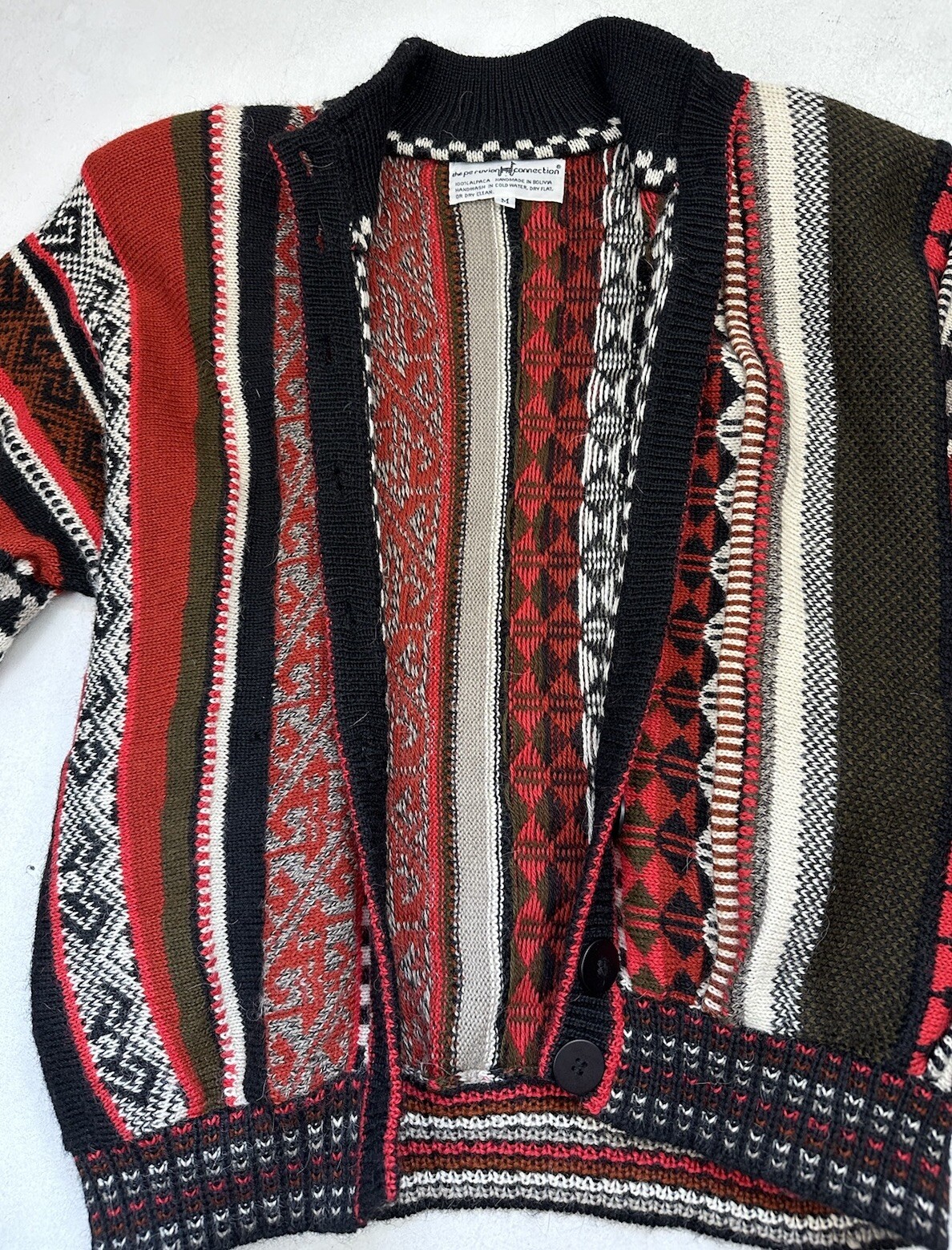 Peruvian Connection 100% Alpaca Button Sweater Si… - image 4